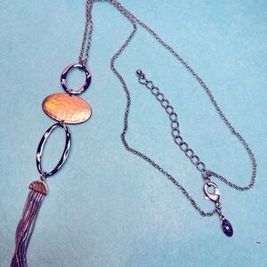 Chicos Silver Long Necklace Pre-owned